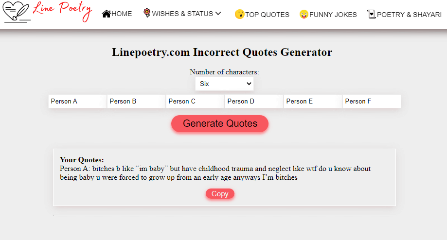Incorrect Quotes Generator 2023 | Funny Quotes - Linepoetry