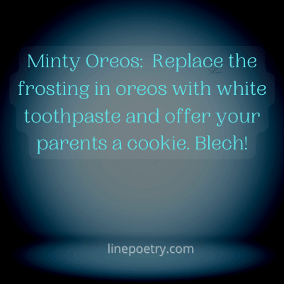 Minty Oreos:  Replace the fros... best april fools pranks images, text