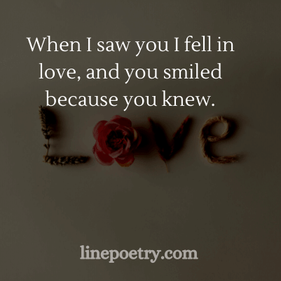 When I saw you I fell in love�... quotes for valentine's day, happy valentine's day