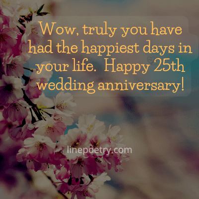 25th wedding anniversary wishes & messages