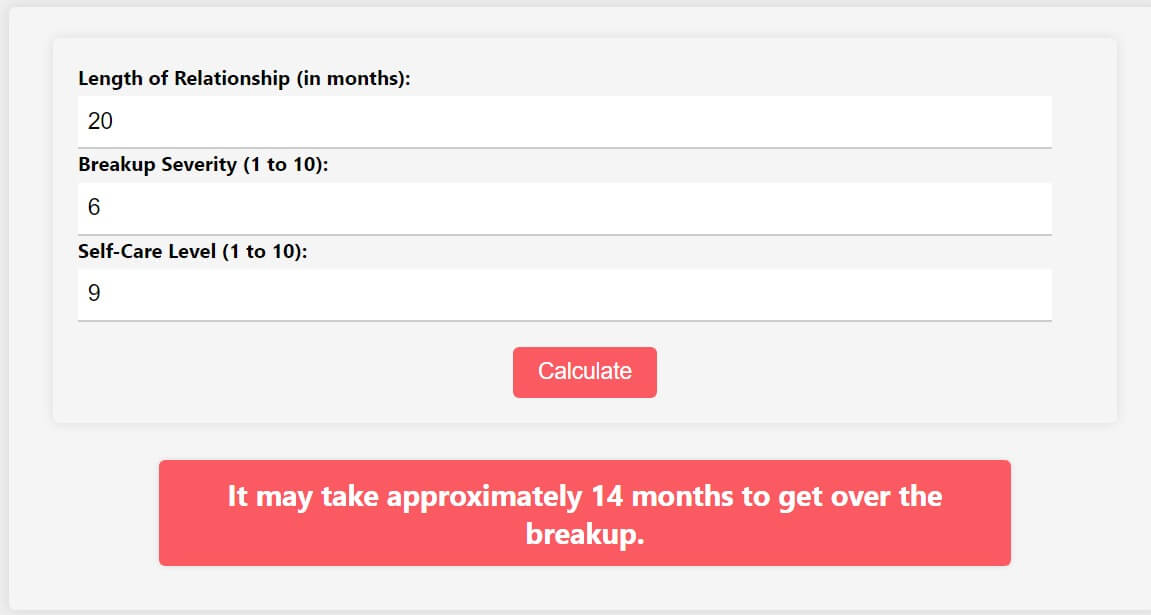 Best How Long To Get Over Breakup Calculator - LinePoetry